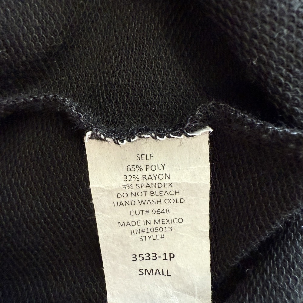 Andree By Unit Black Blouse Long Sleeve Women's Sz Small Lightweight Puff Sleeve - Picture 3 of 4
